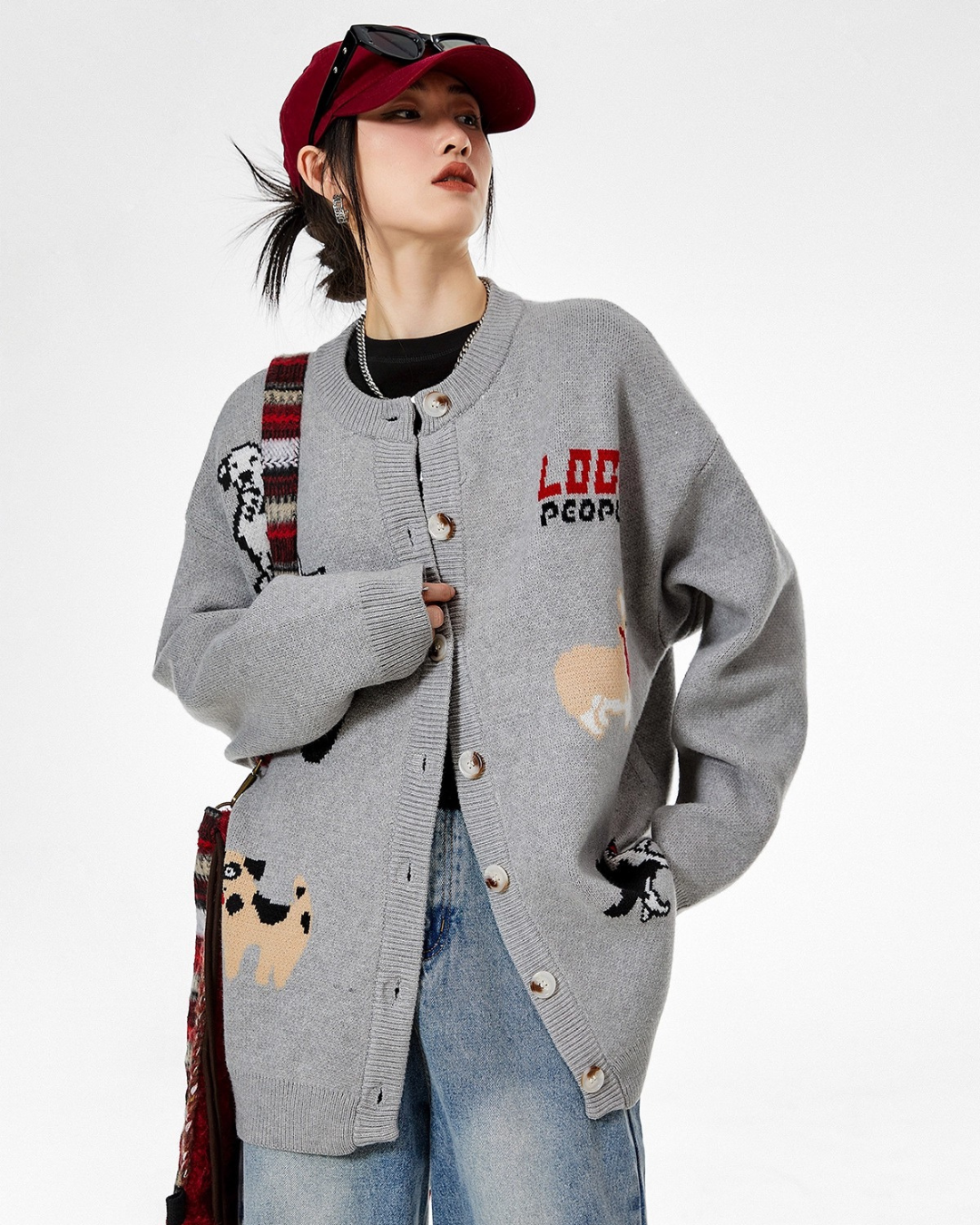 Animal Graphic Knit Cardigan