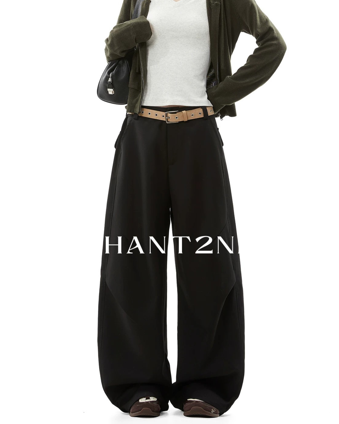 Curved Seam Barrel Trousers