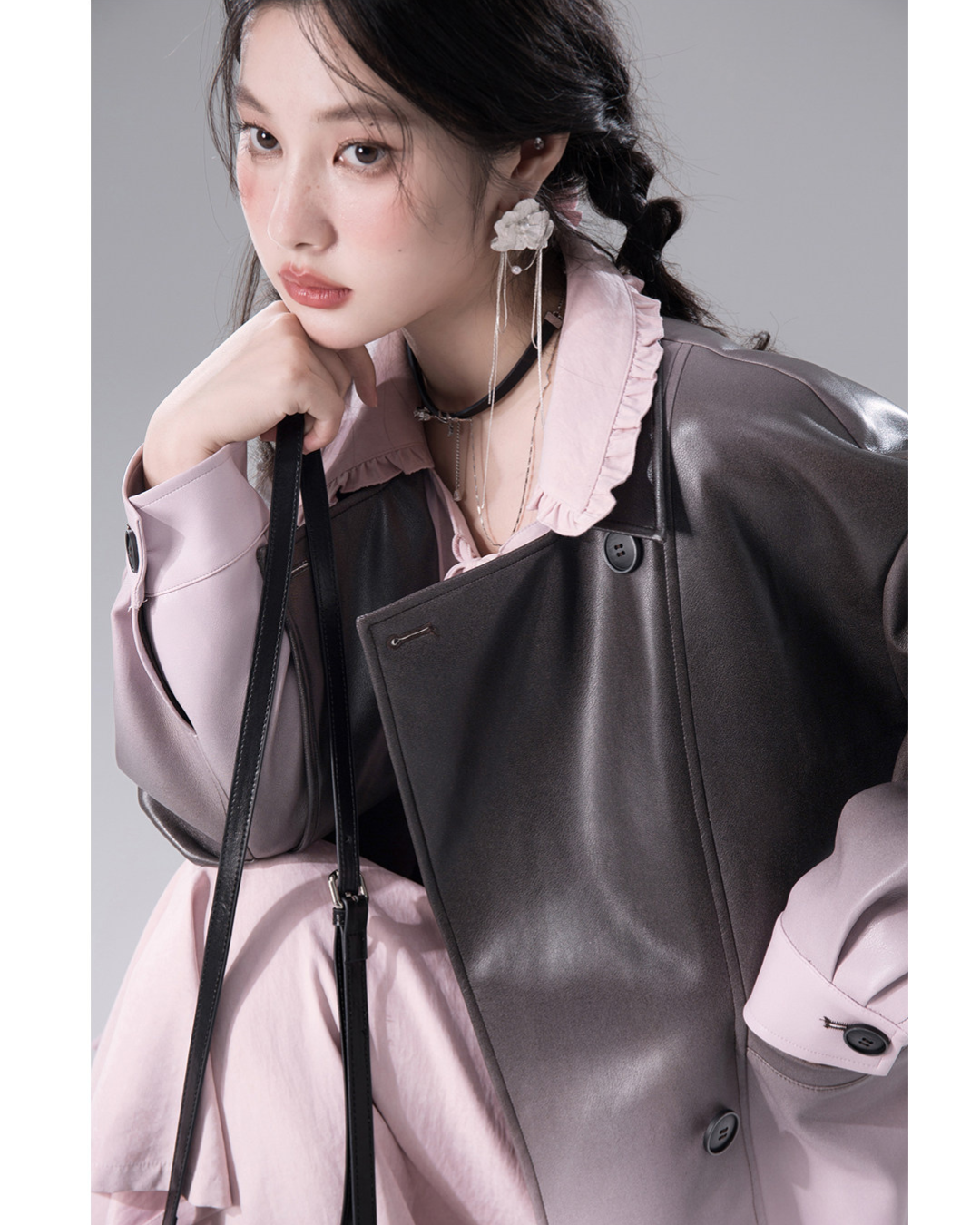 Gradient Vegan Leather Light Jacket