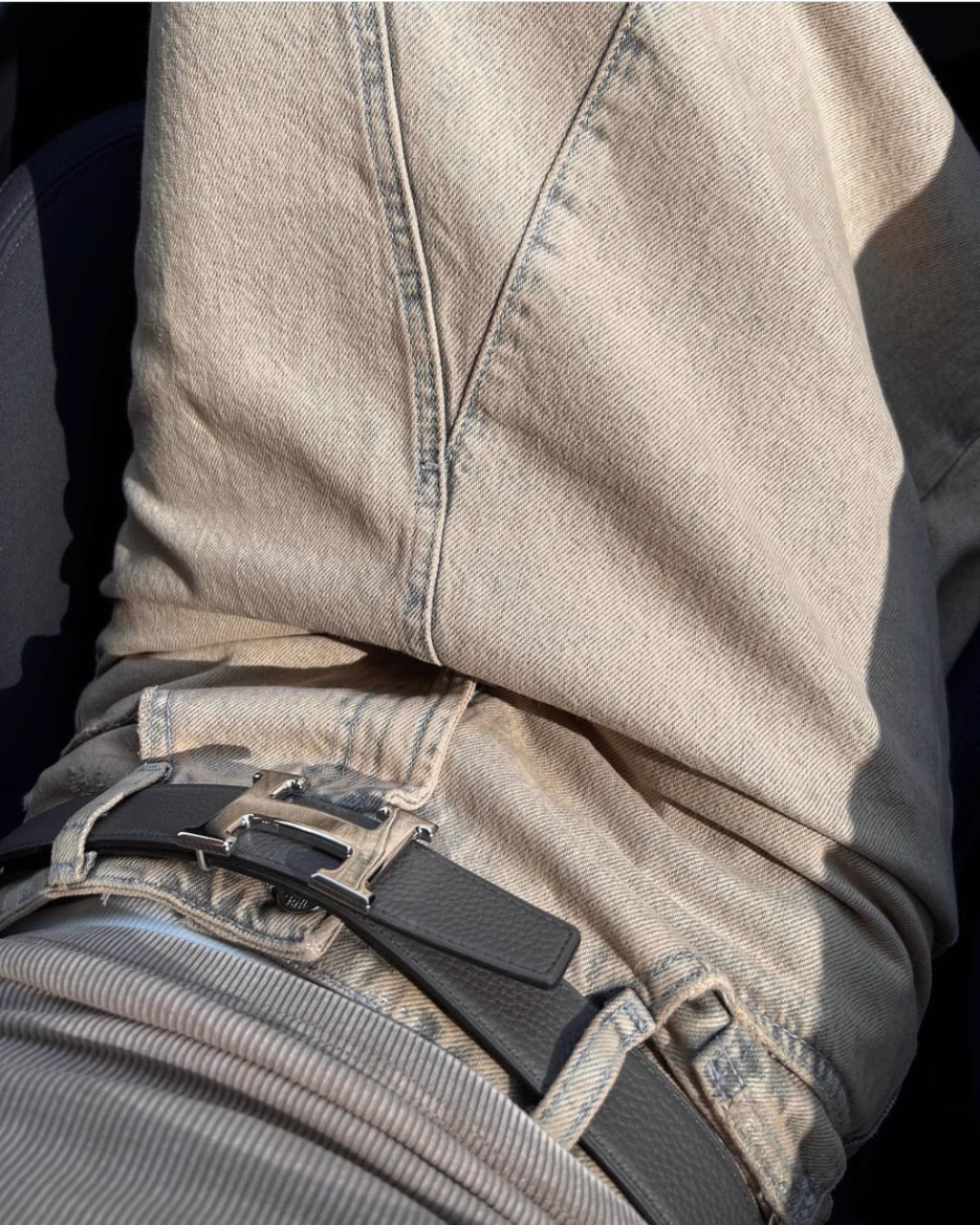 Washed Blue Denim Skirt