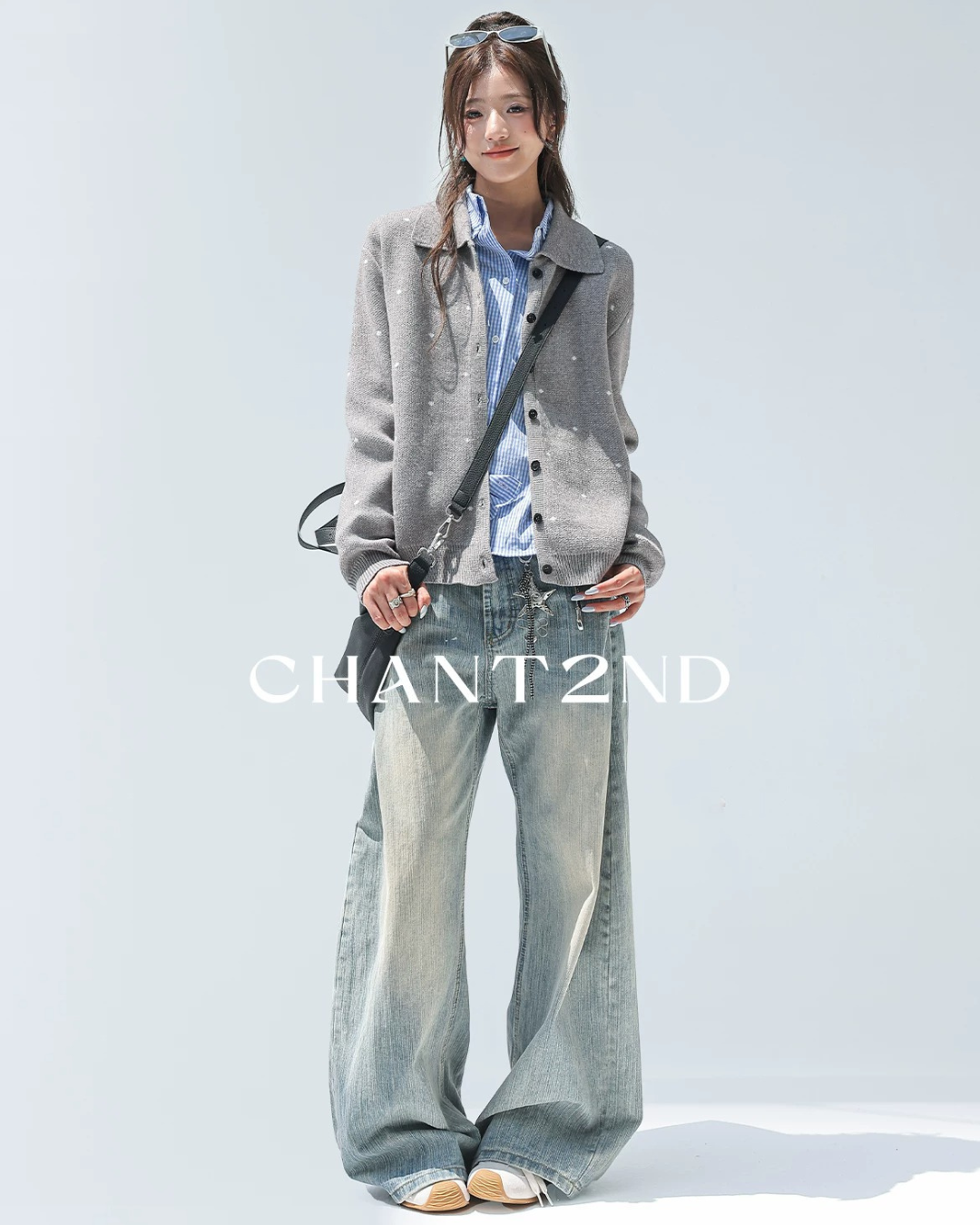 Heather Grey Dot Knit Shirt Jacket