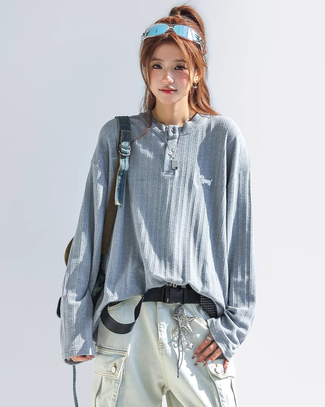 Embroidered Puppy Loose Pullover