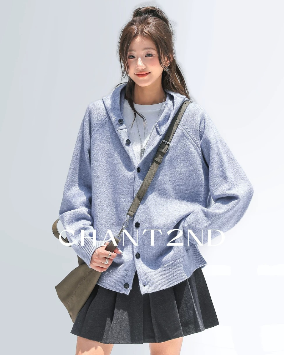 Melange Hooded Cardigan
