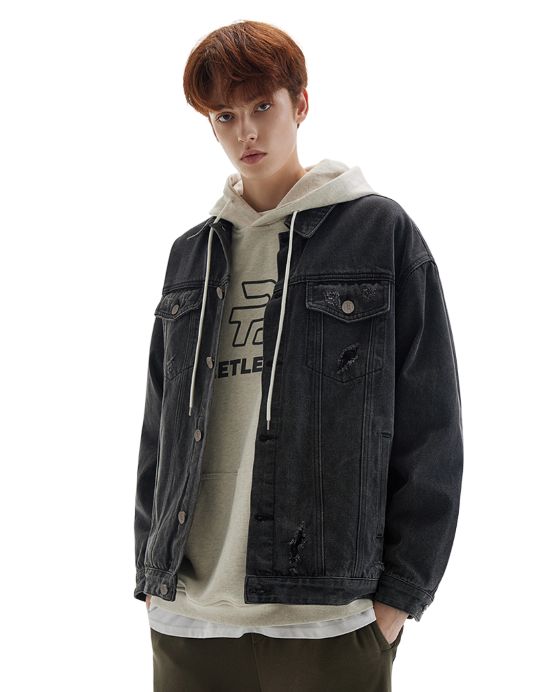 Damaged Loose Denim Jacket