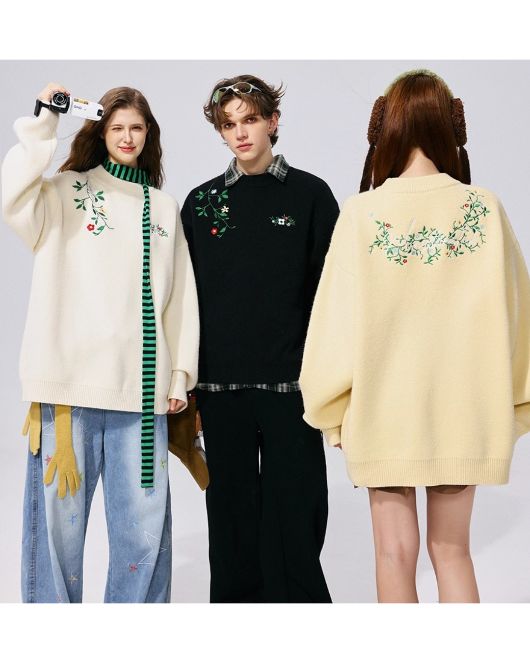 Floral Accent Knit Sweater