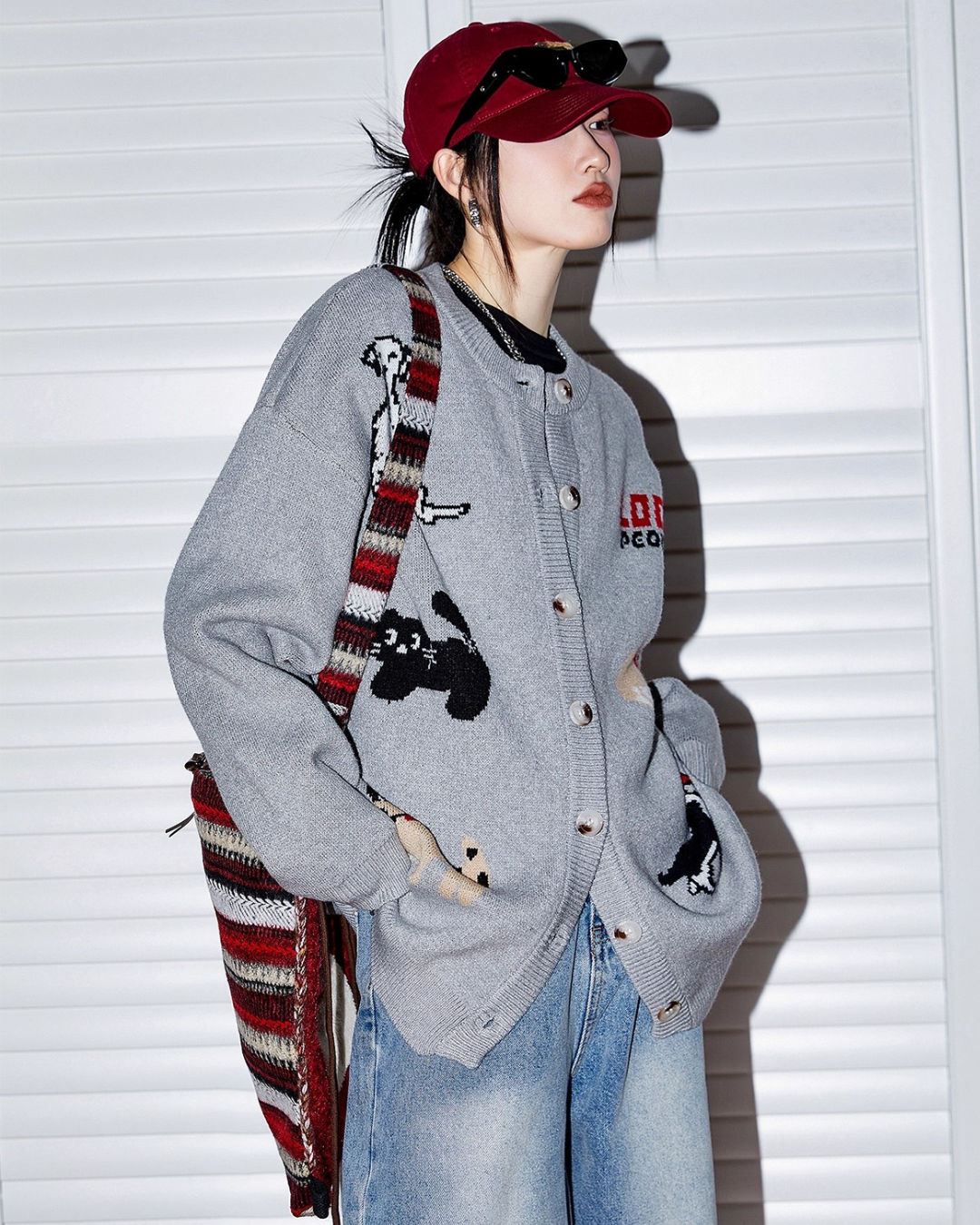 Animal Graphic Knit Cardigan