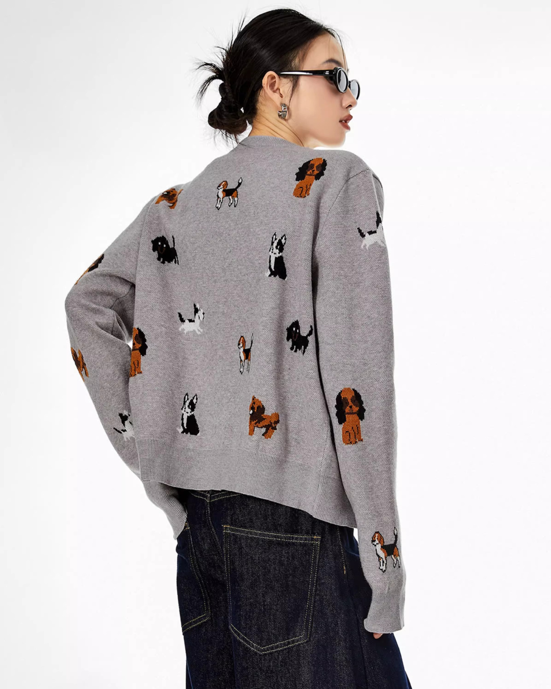 Puppy Graphic Cardigan