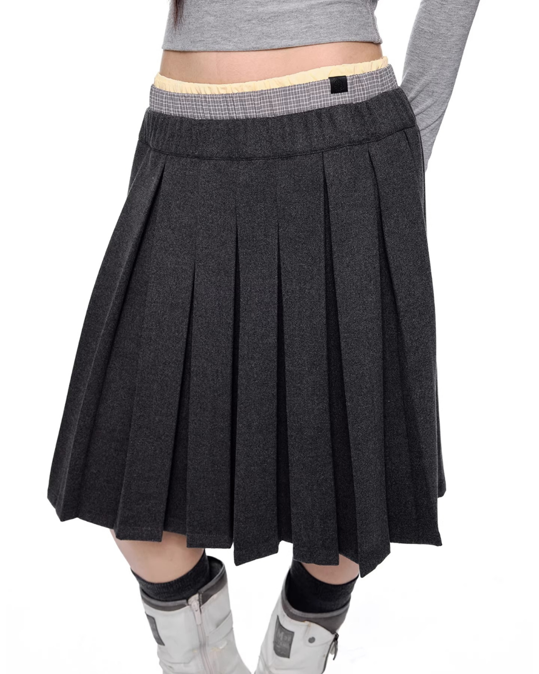 Layered Waist Pleated Skirt