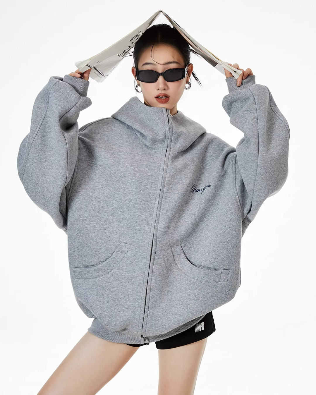 Check Inner Oversized Hoodie