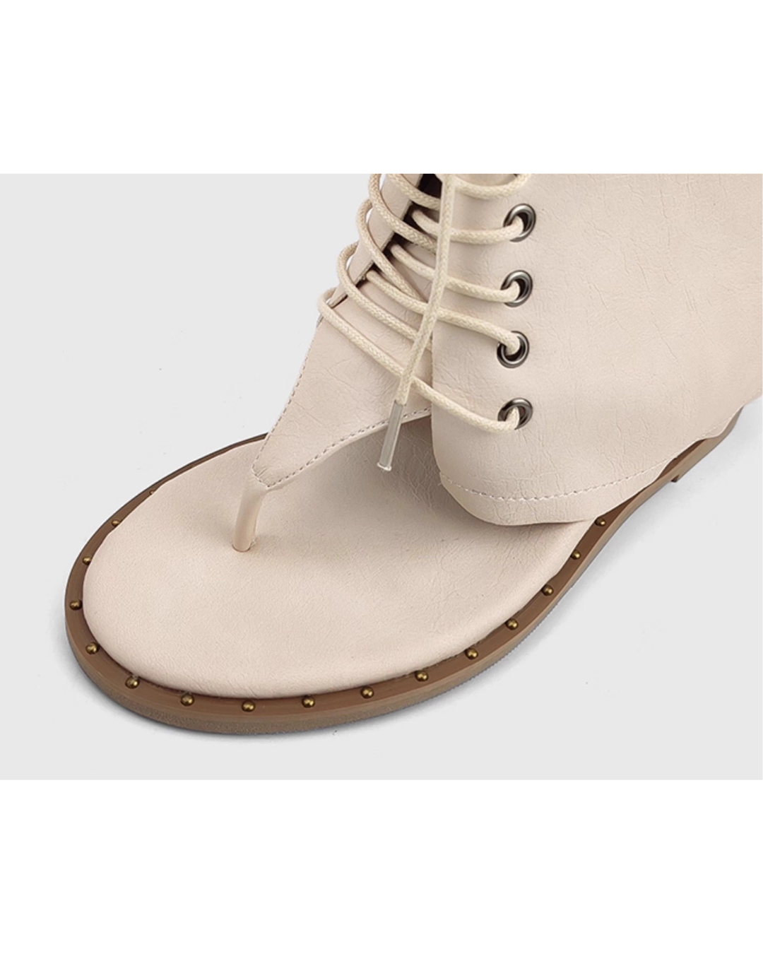 Thong Lace-Up Flip-Flops