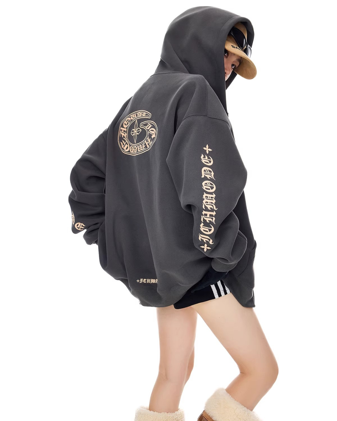 Bold Lettering Zip Hoodie