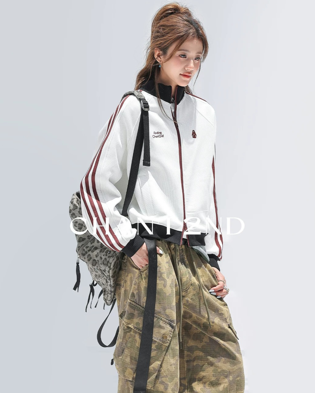 Waffle Stripe Track Jacket