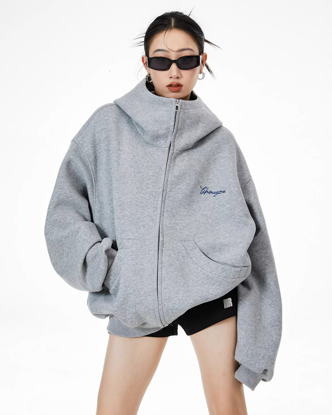 Check Inner Oversized Hoodie