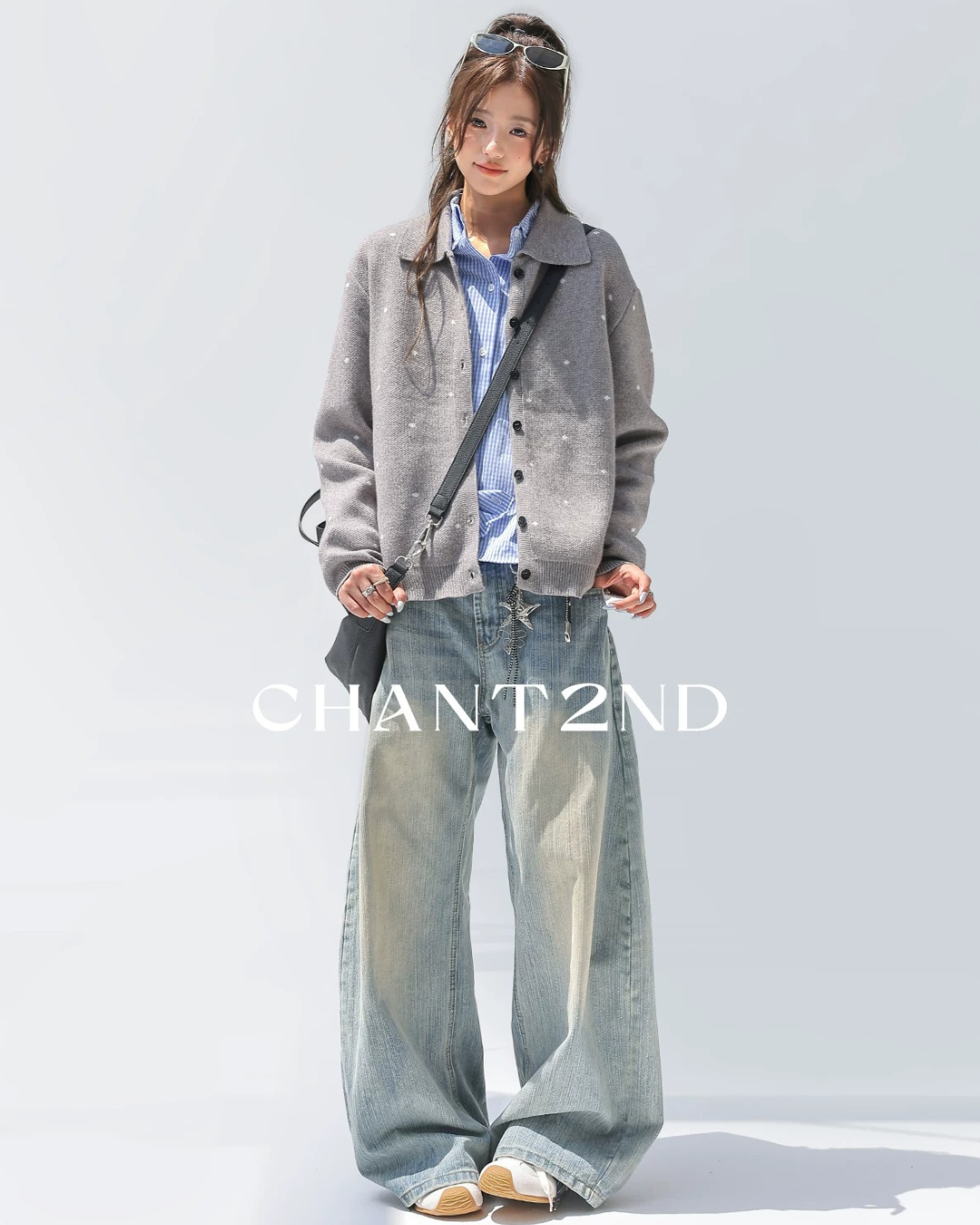 Heather Grey Dot Knit Shirt Jacket