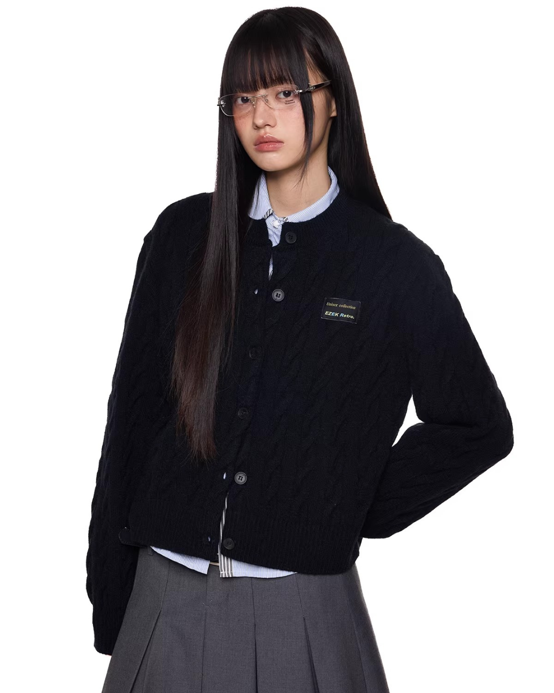 Braided Texture Oversized Knit Cardigan
