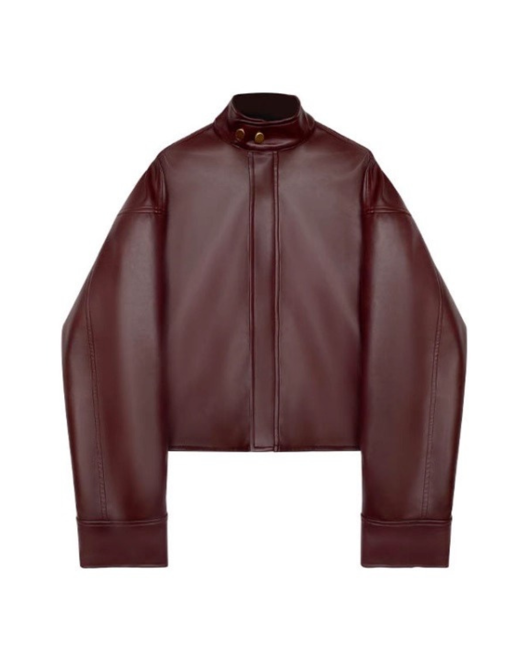Burgundy Leather Zip Jacket