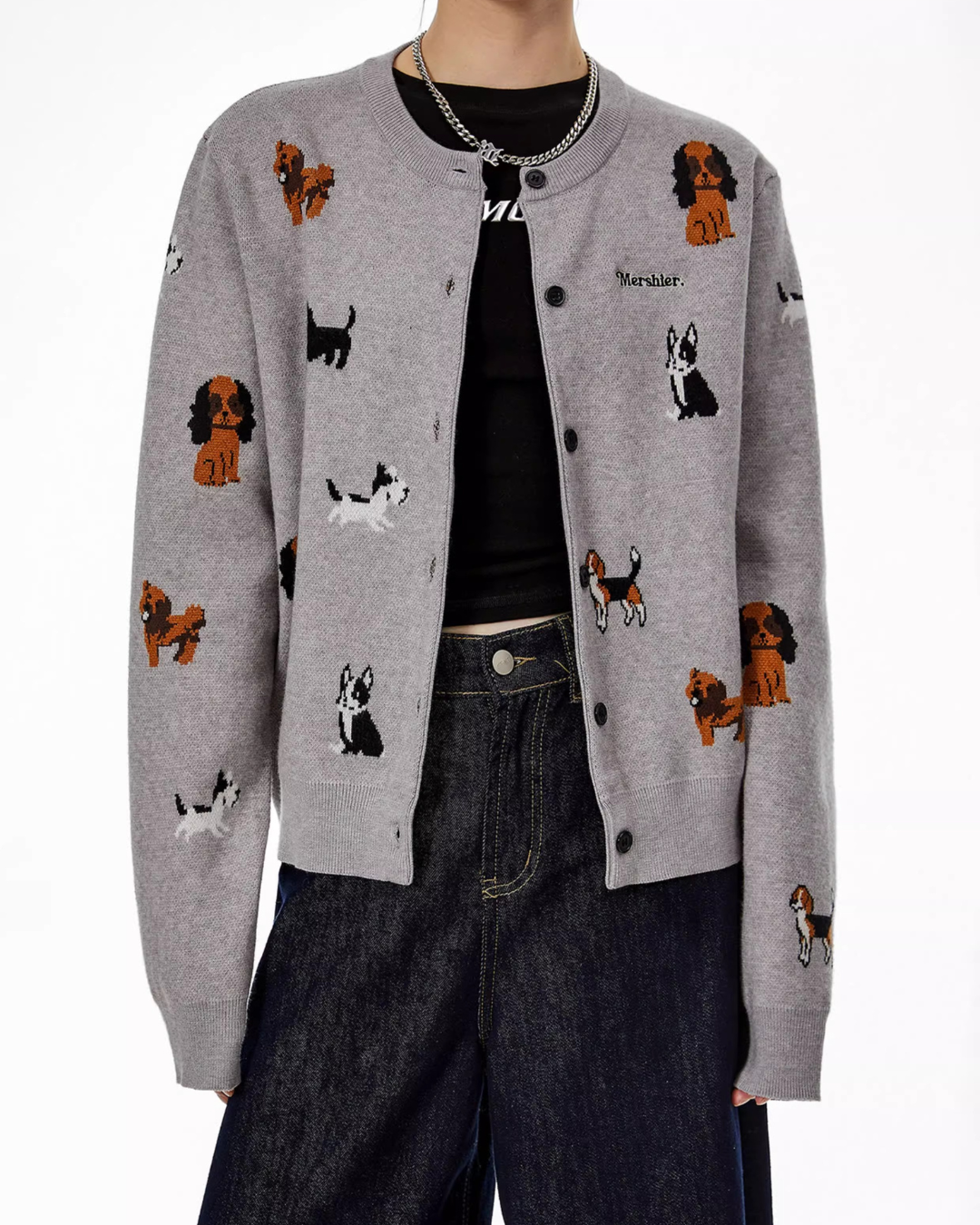 Puppy Graphic Cardigan