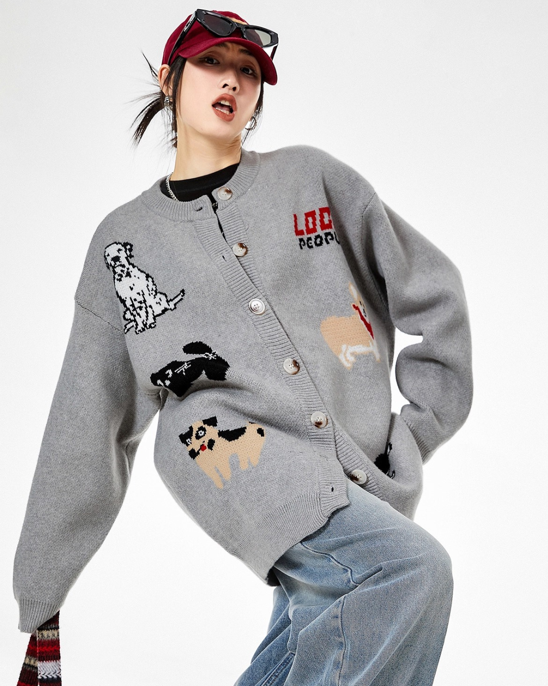 Animal Graphic Knit Cardigan