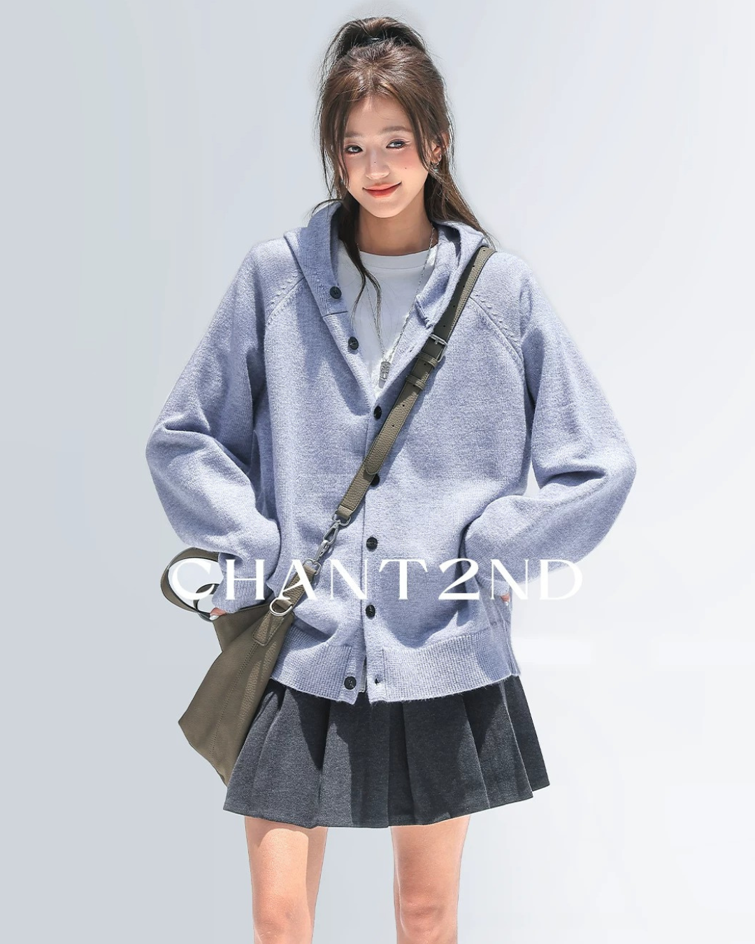Melange Hooded Cardigan