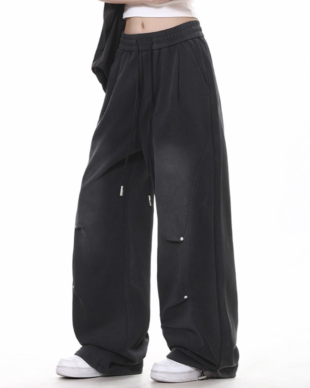 Stud Detail Wide Sweat Pants
