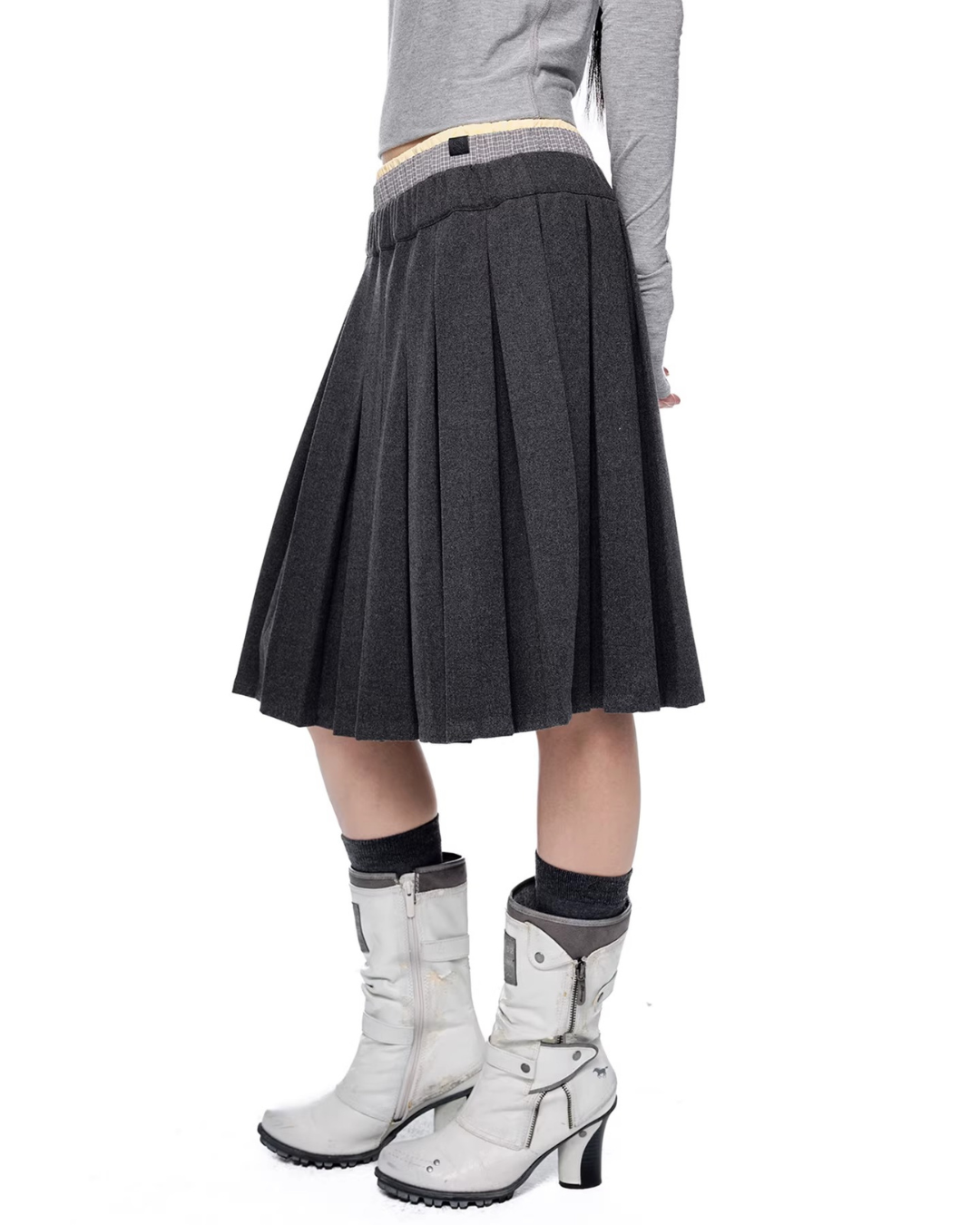 Layered Waist Pleated Skirt