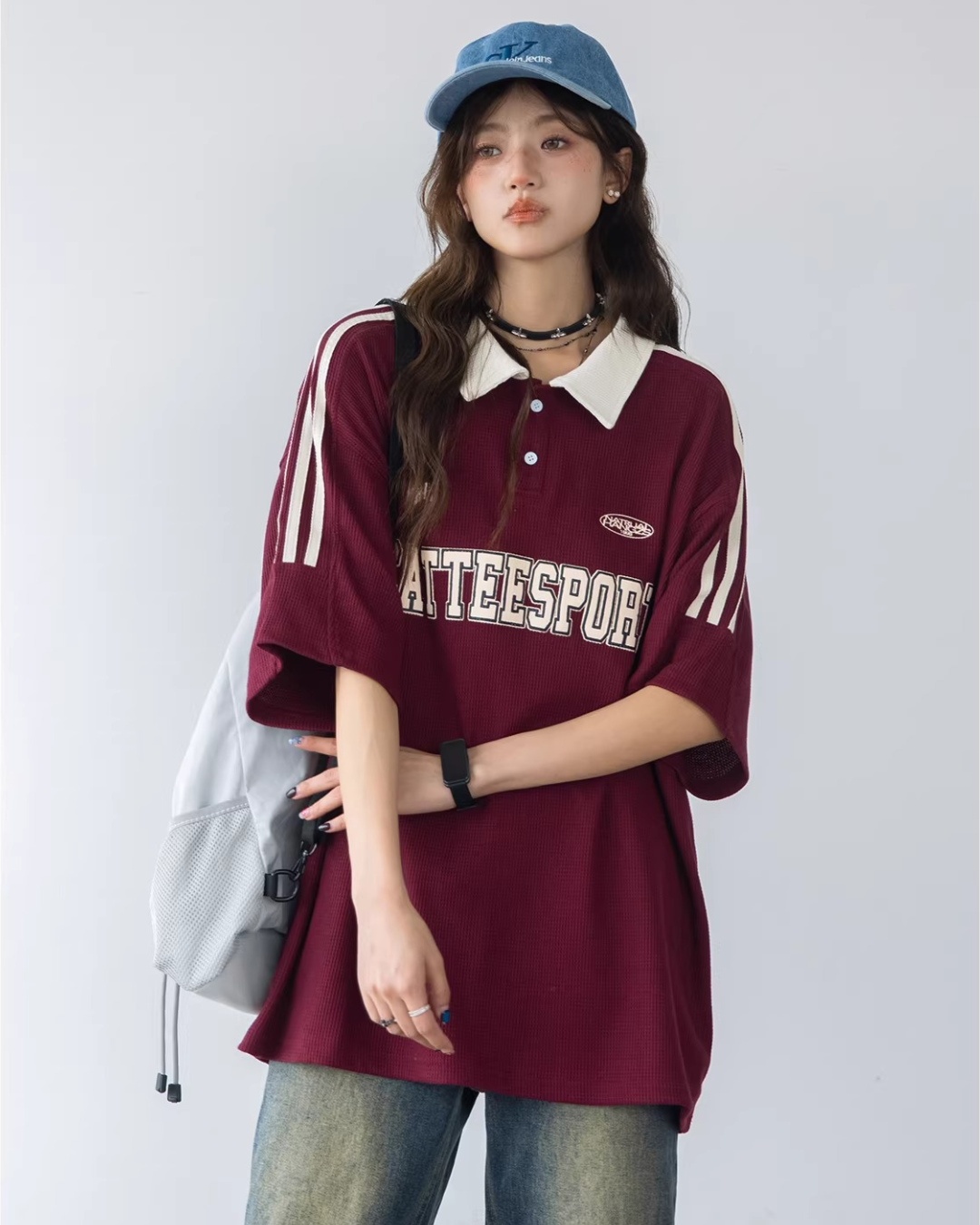 Retro Waffle Stripe Polo