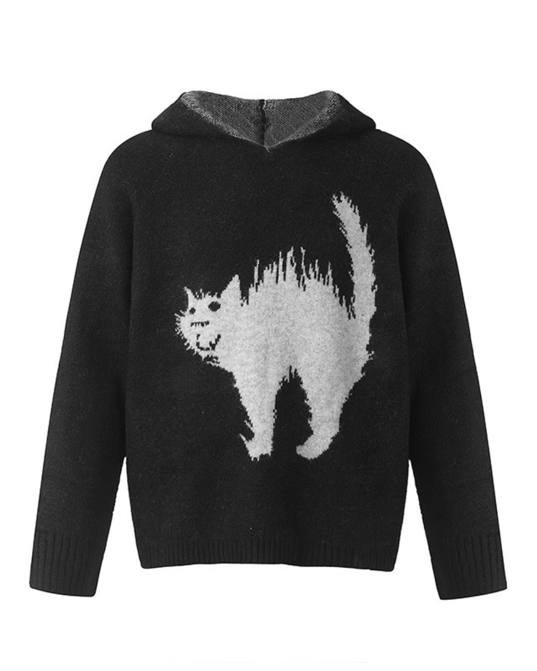 Animal Graphic Knit Hoodie