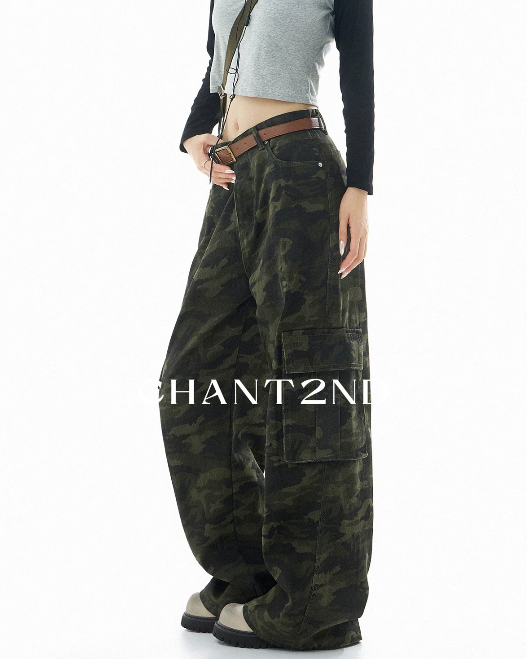 Camo Cargo Barrel Pants