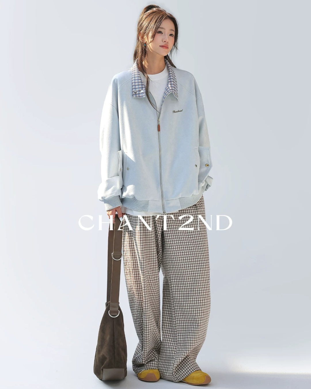 Tone Contrast Collar Track Jacket