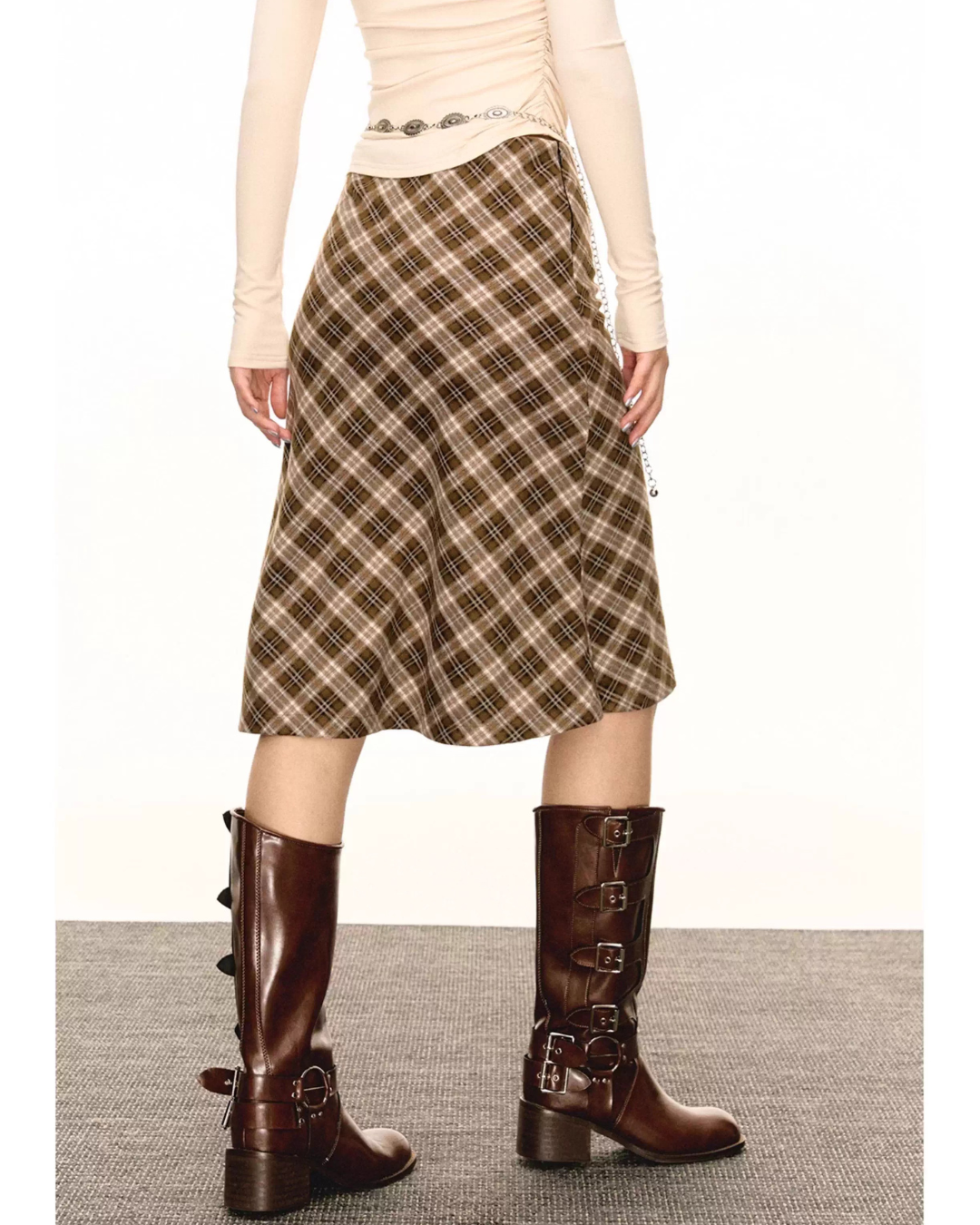 Tartan Check A-Line Skirt