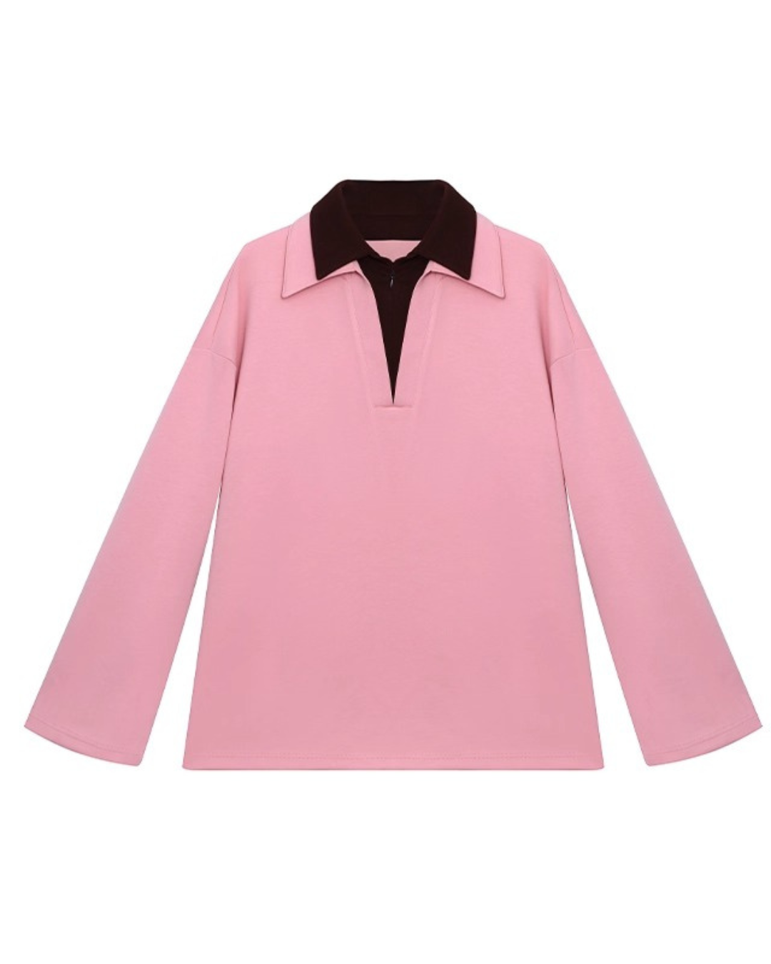Contrast Collar Pink Polo & Skirt