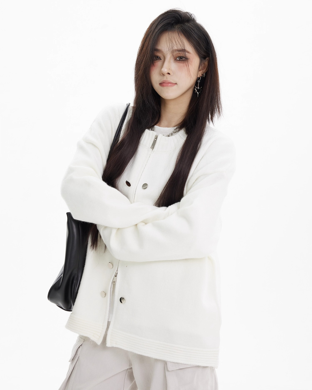 Double Button Knit Cardigan