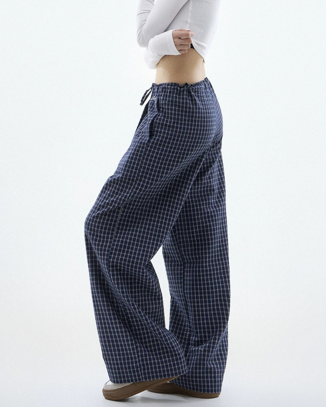 Sheer Textured Balloon Wide Trousers