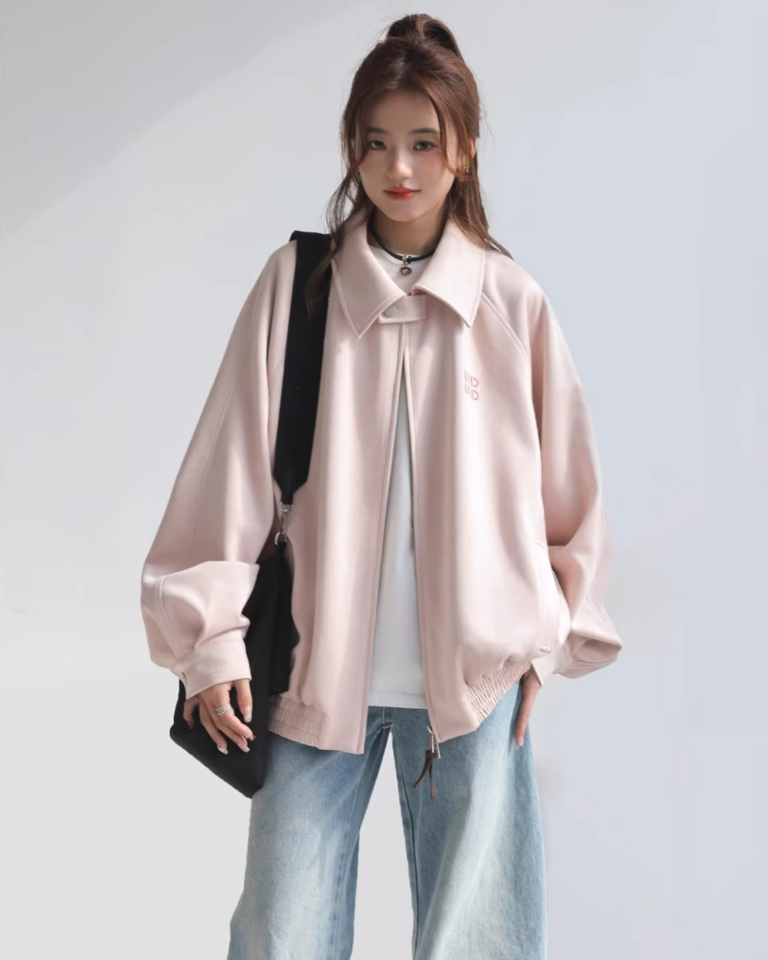 Vintage Suede Touch Bomber Jacket