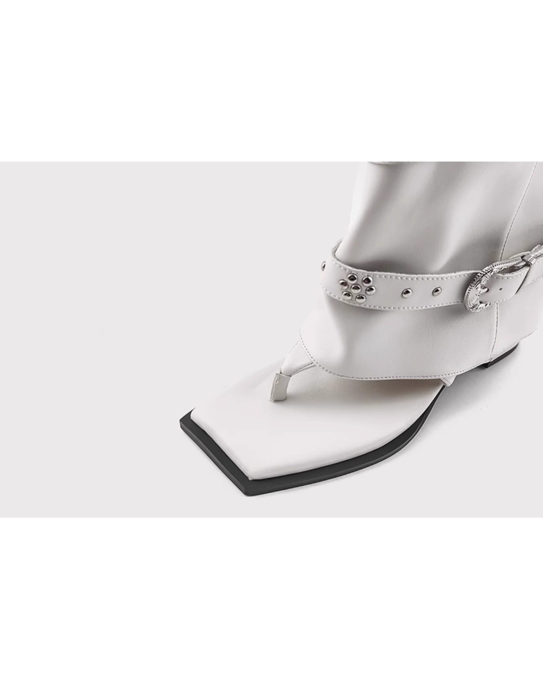 Thong Faux Leather Boots