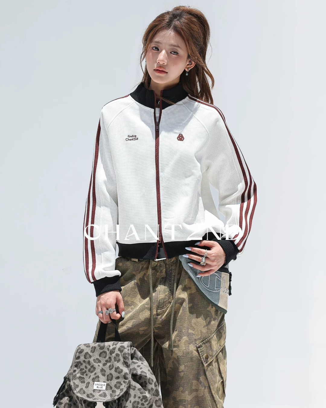 Waffle Stripe Track Jacket