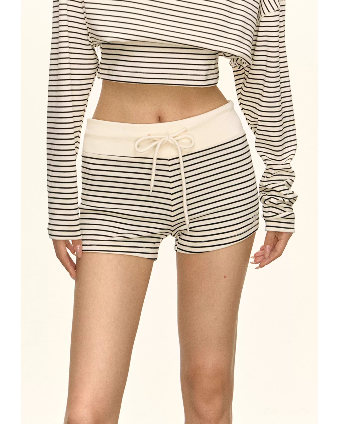 Striped Off-shoulder Lounge Set