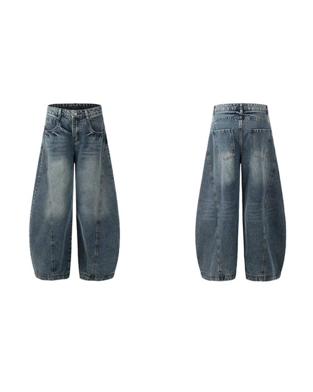 Distressed Seam Wide Jeans