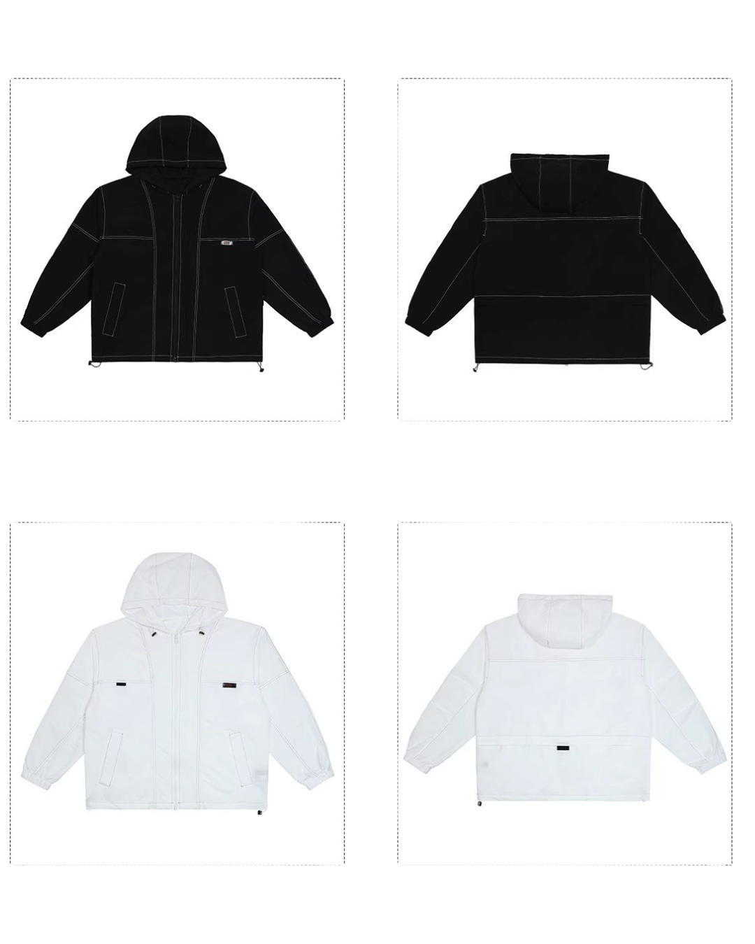 Contrast Stitch Nylon Anorak