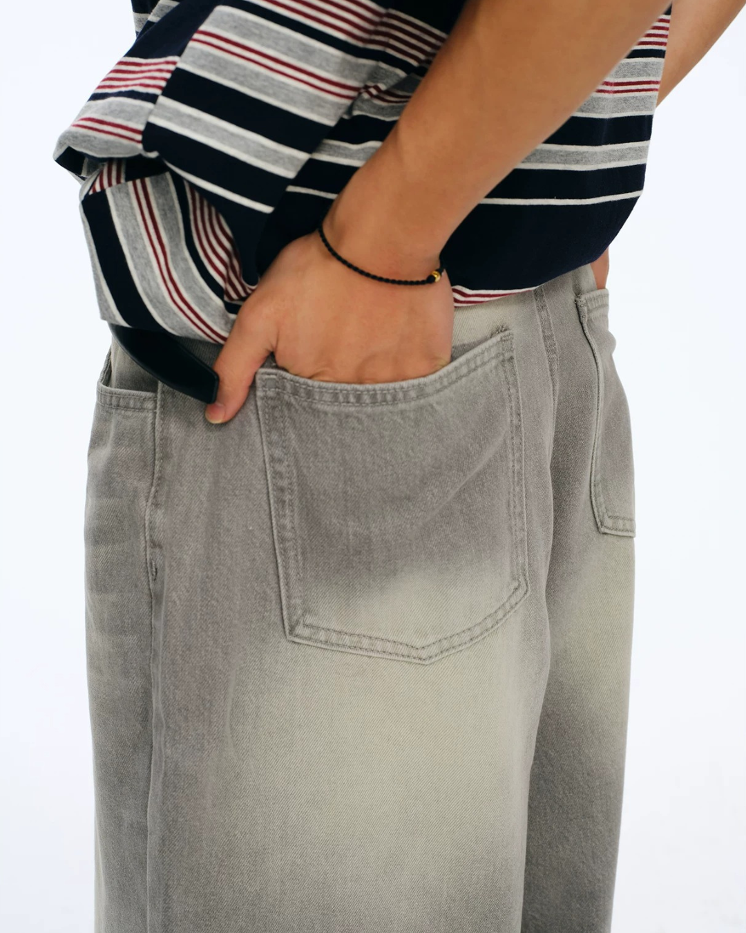 Stone Wash Denim Half Pants