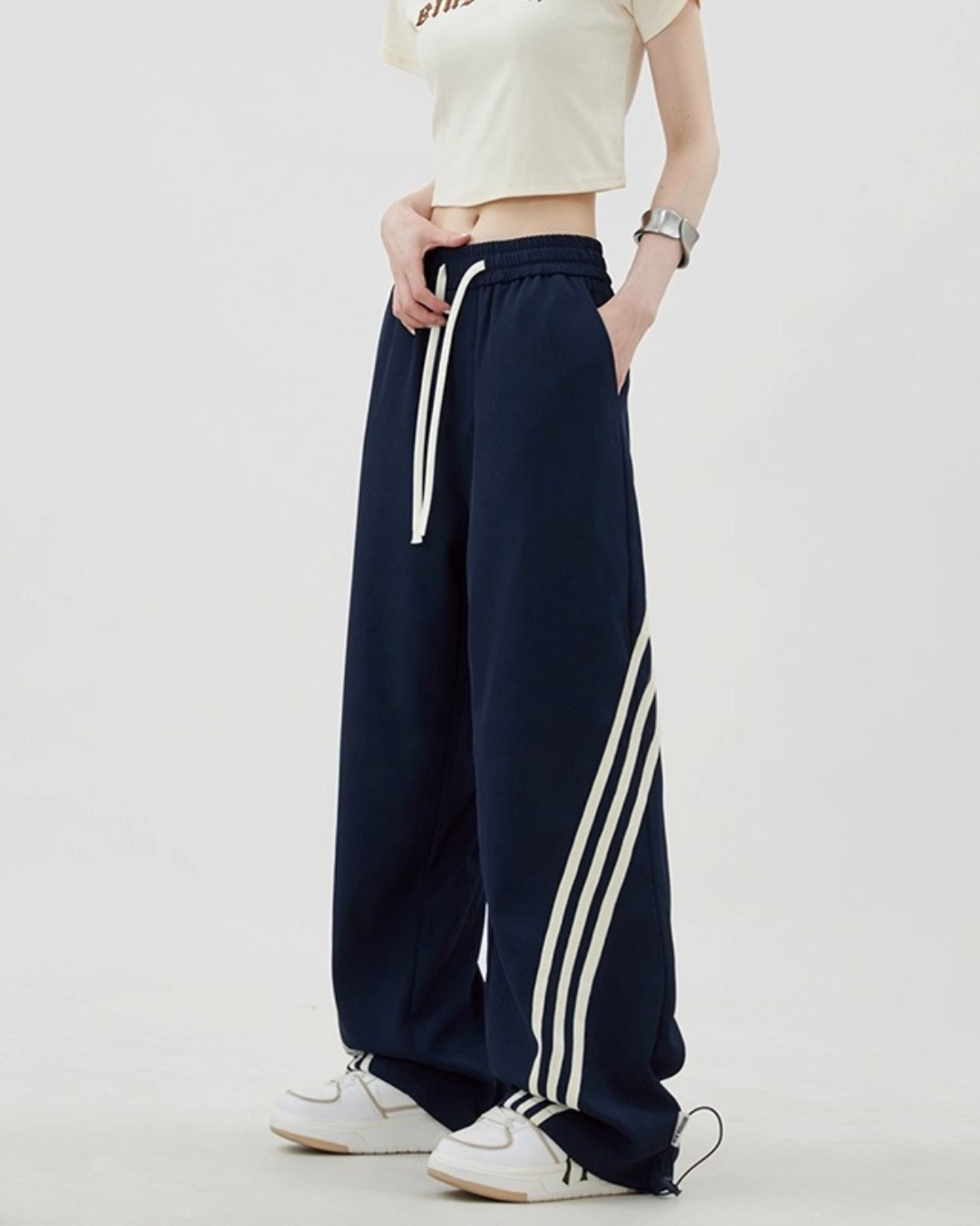 Sporty Drawstring Track Pants