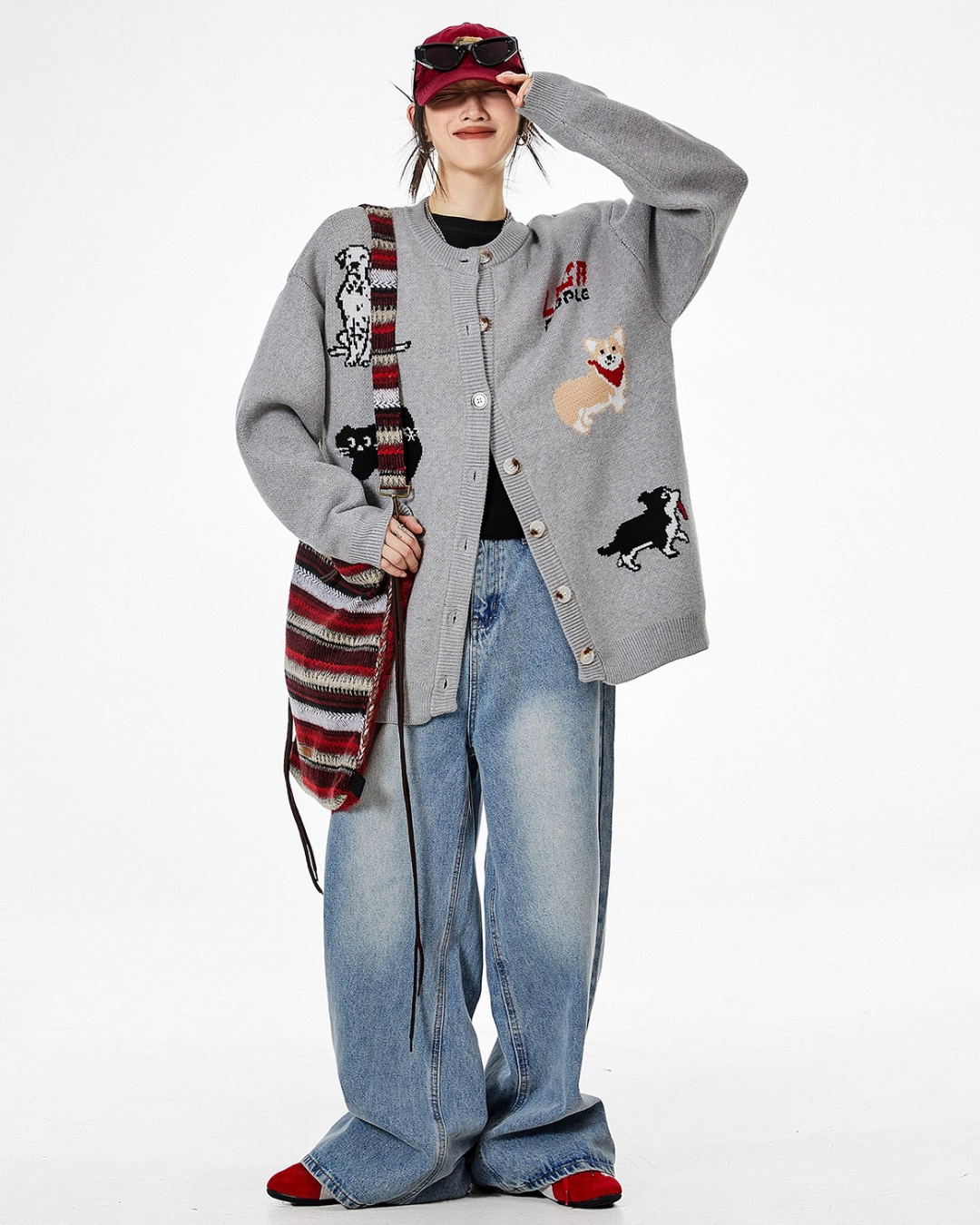 Animal Graphic Knit Cardigan