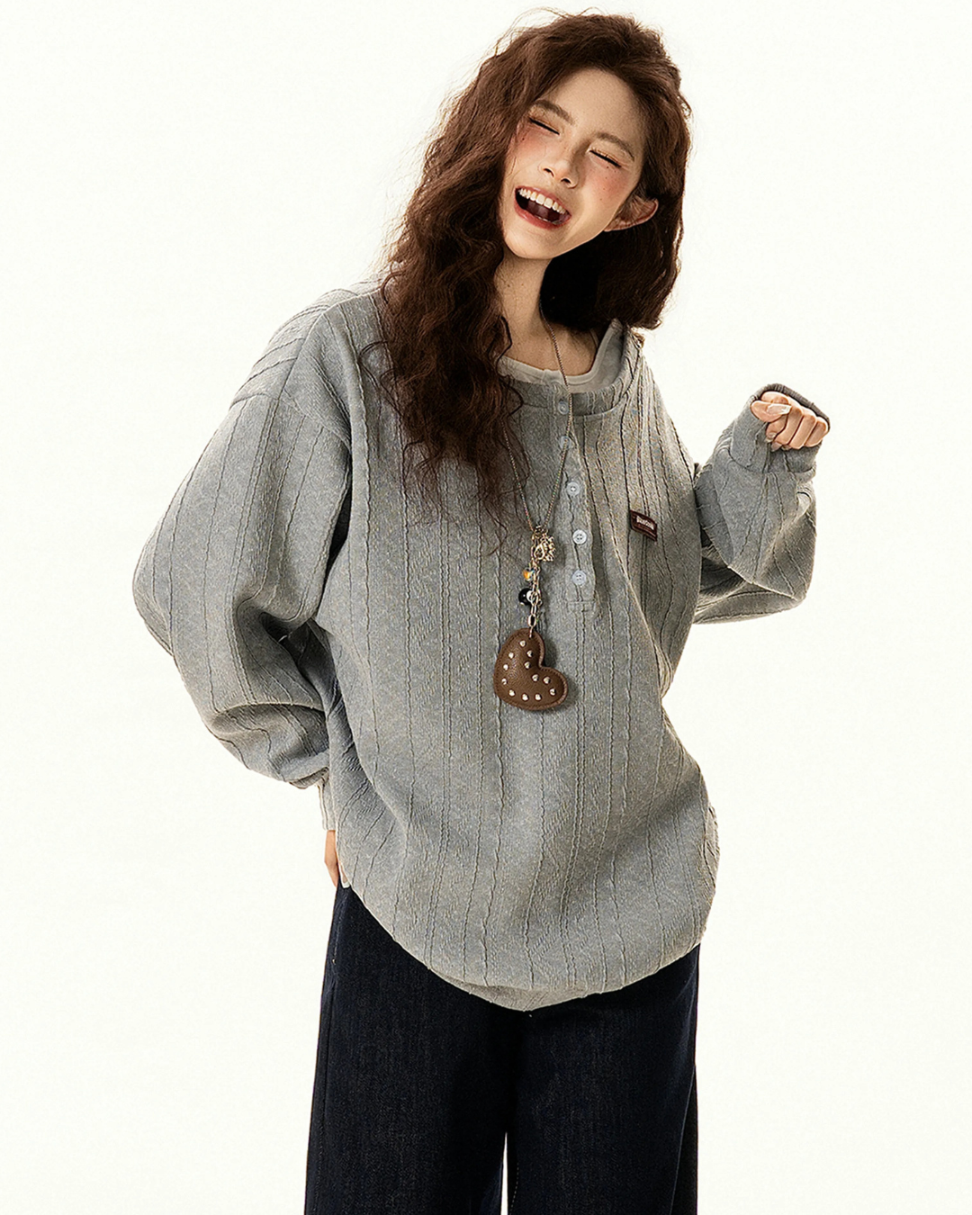 Cable Layered Sweatshirt
