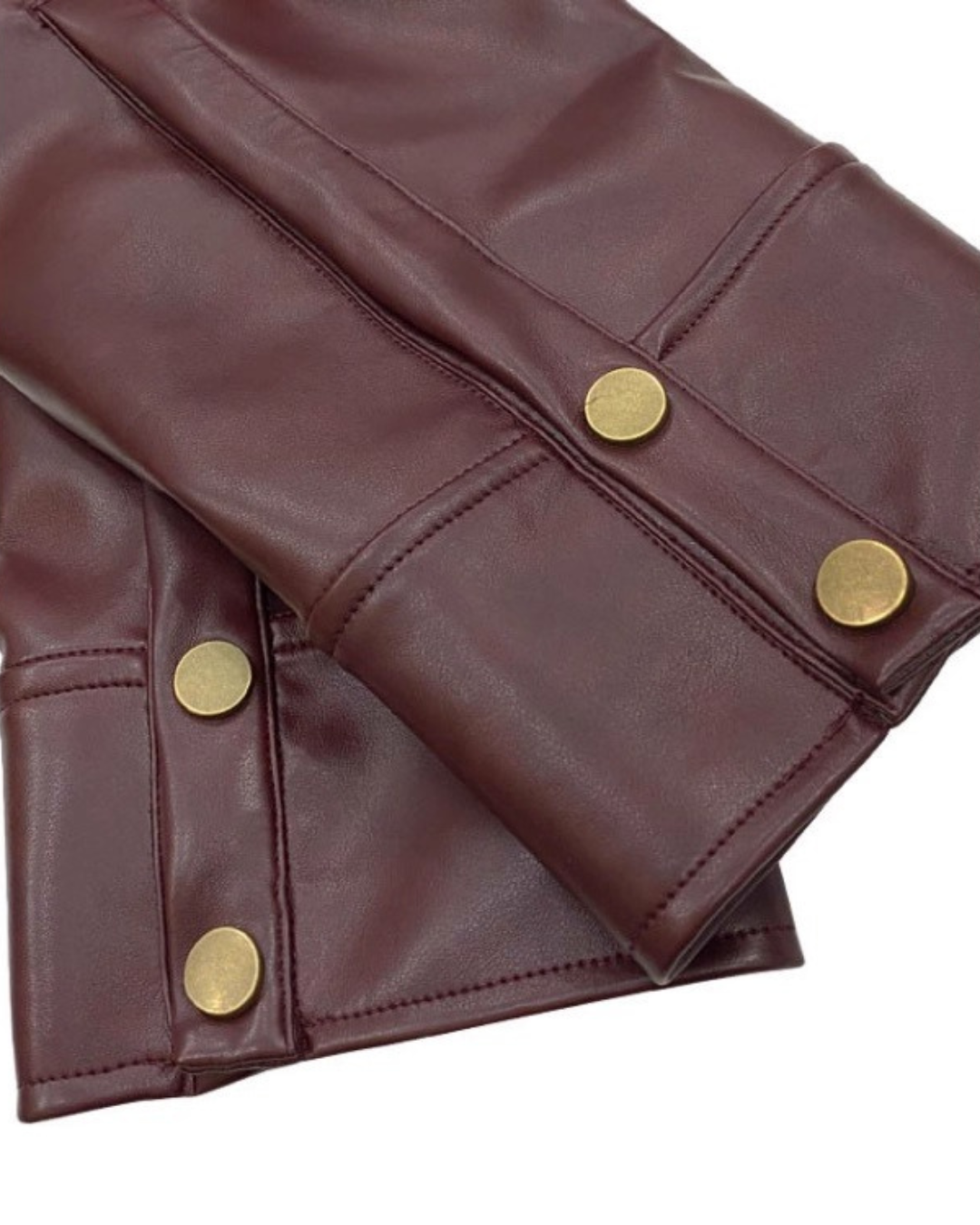 Burgundy Leather Zip Jacket