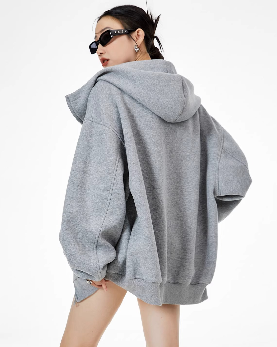 Check Inner Oversized Hoodie