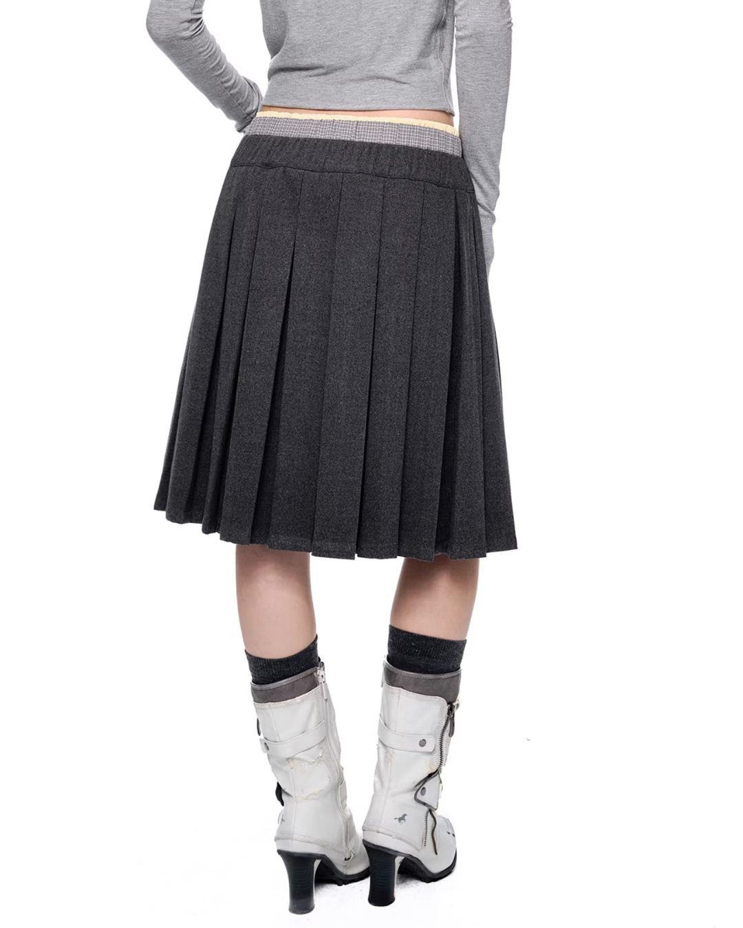 Layered Waist Pleated Skirt