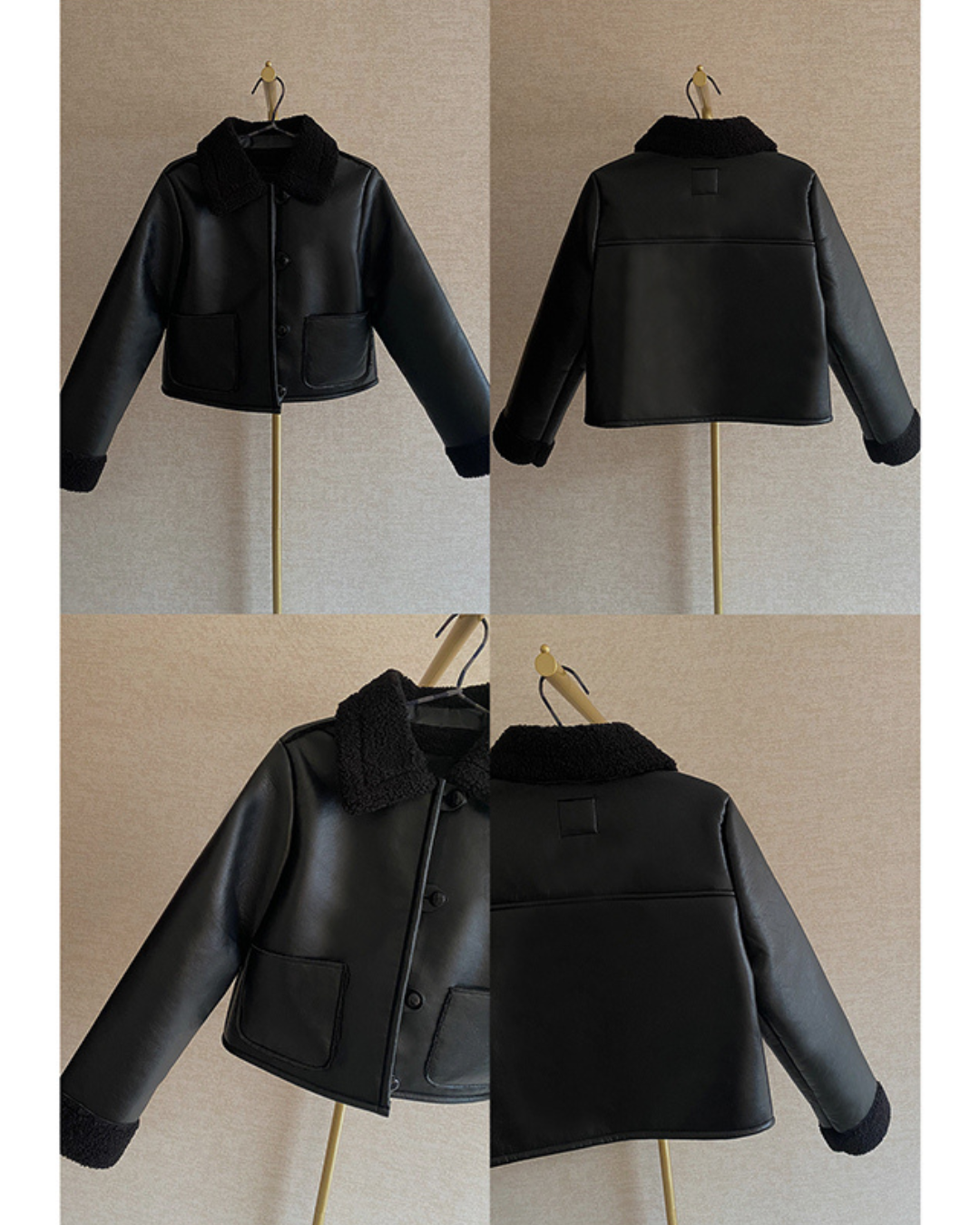 Vegan Leather Black Short Jacket