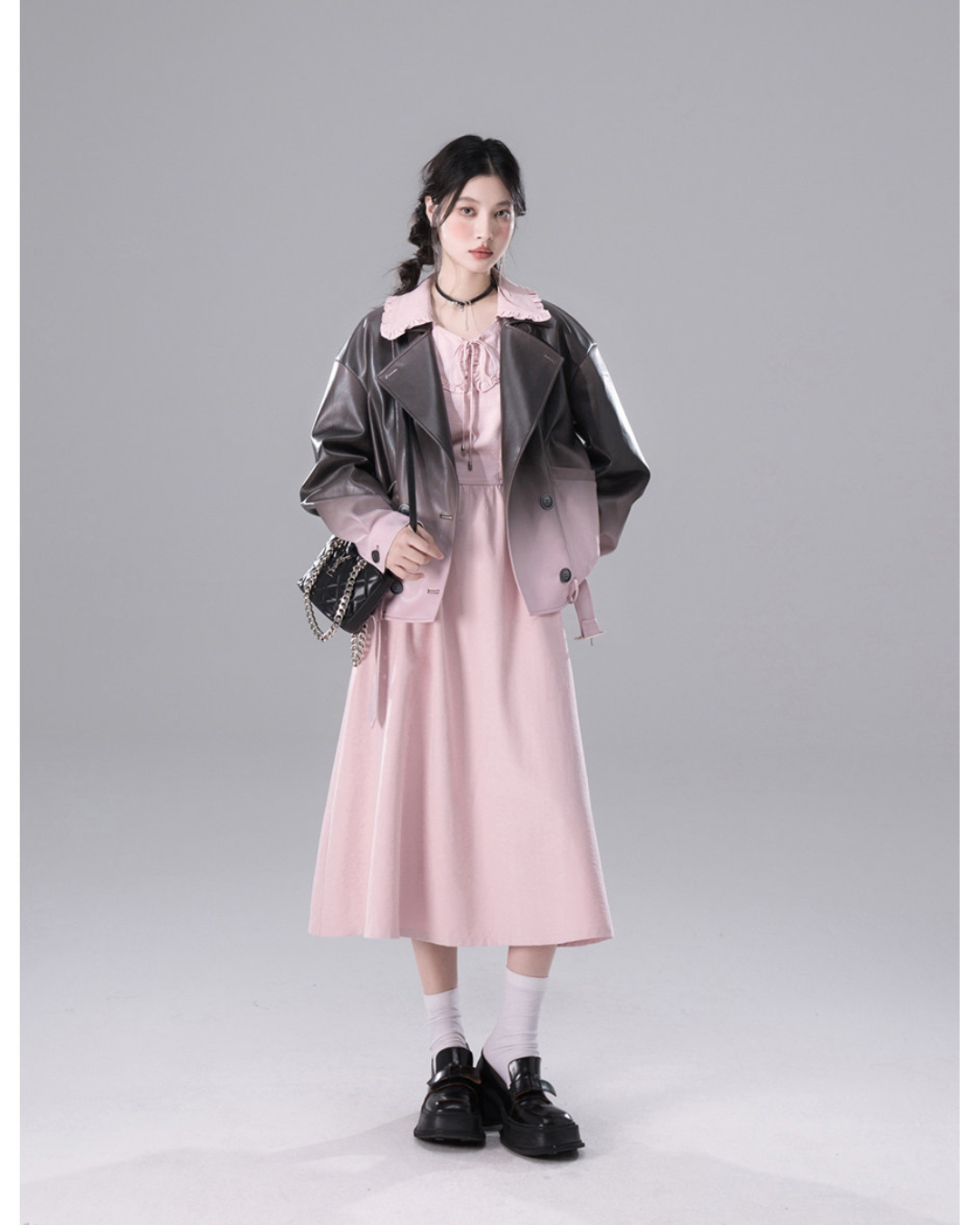 Gradient Vegan Leather Light Jacket