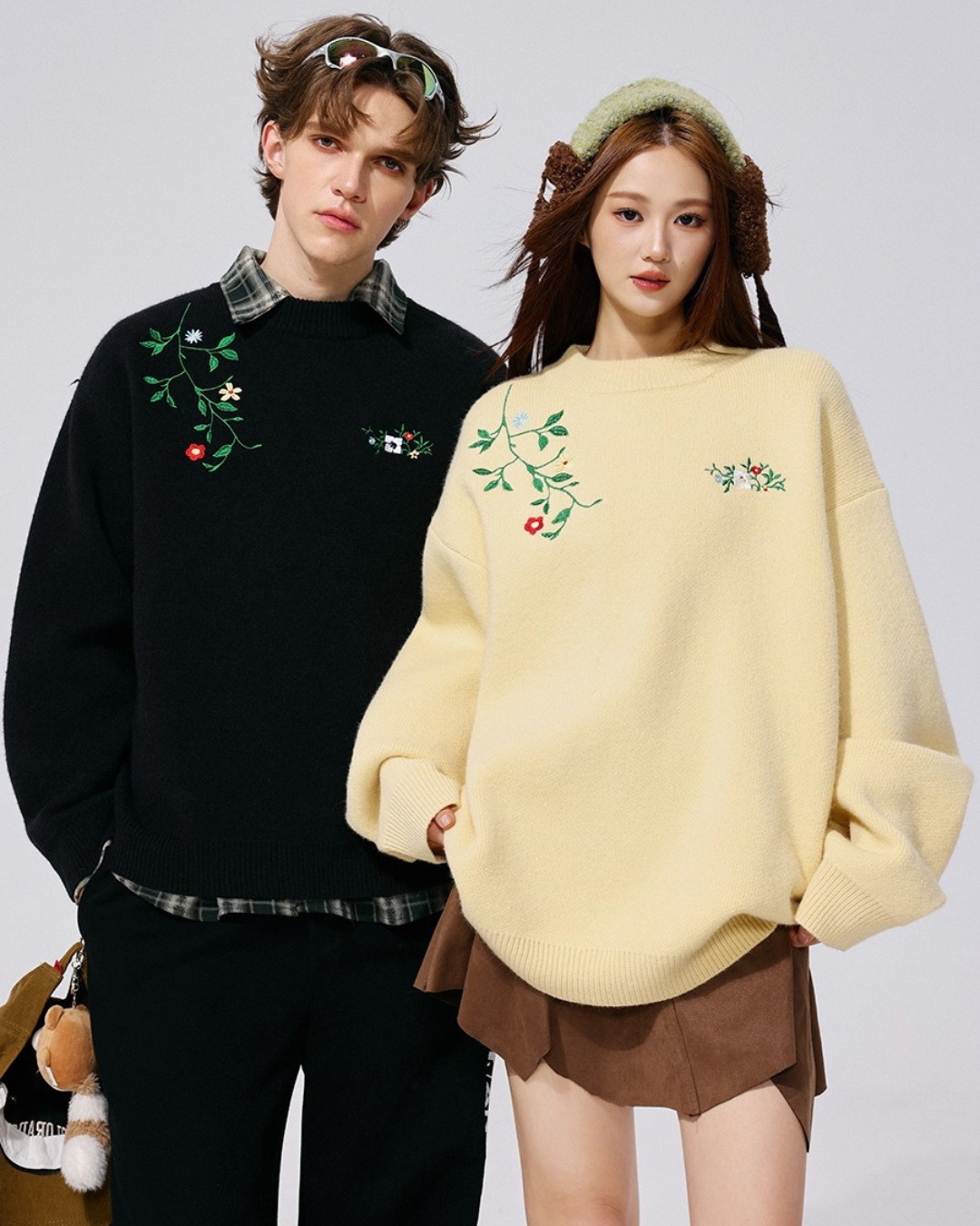 Floral Accent Knit Sweater