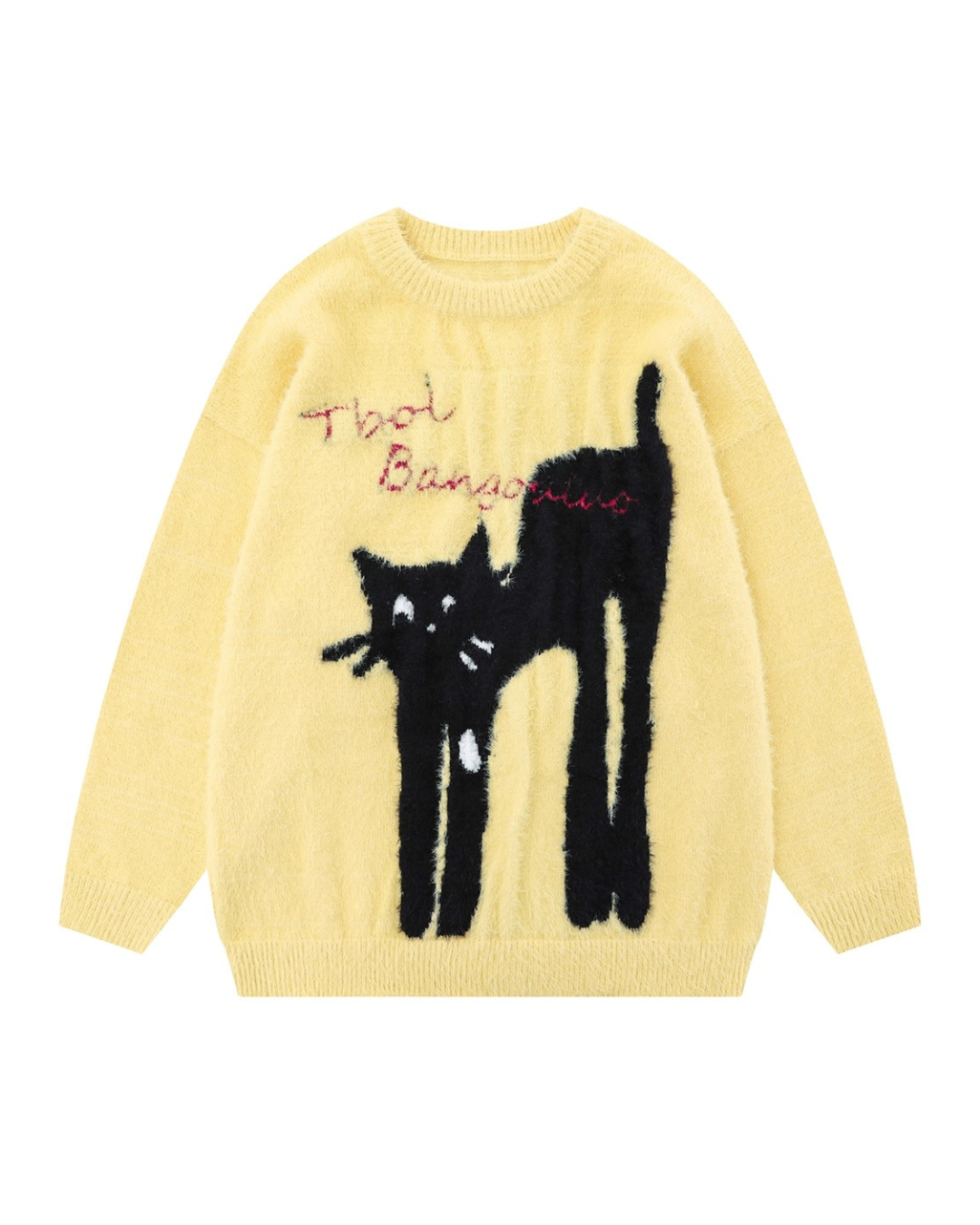 Oversized Soft Mohair Cat Pullover